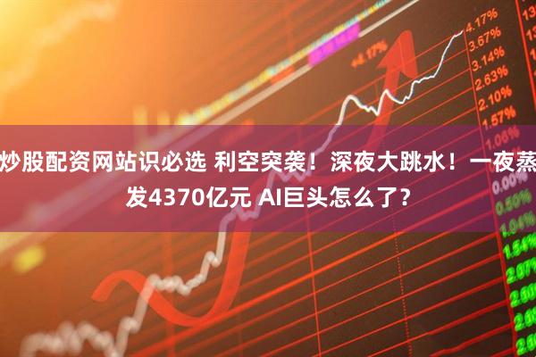 炒股配资网站识必选 利空突袭!深夜大跳水!一夜蒸发4370亿元 AI巨头怎么了?
